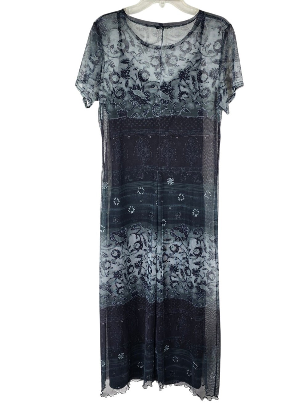 Teddi Y2k Womens Size 12 Medium Sheer Goth Fairy Sheer Slip floral Vintage Dress